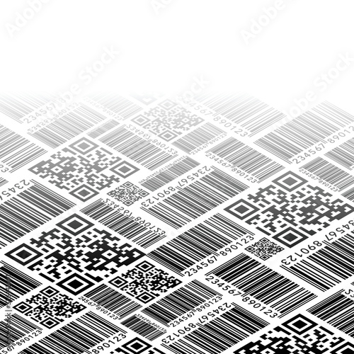 Barcode style isometric pattern background