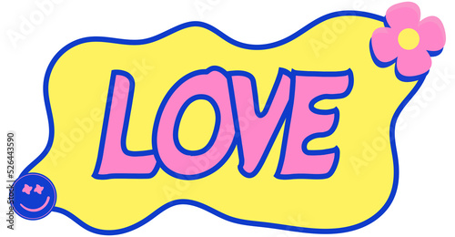 Motivational Stickers about Love. Letters Quotes with pink and yellow color in png files