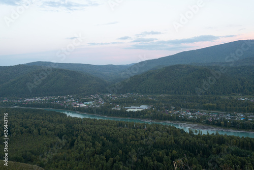 Fototapeta Naklejka Na Ścianę i Meble -  view of the mountain river from above. mountain nature