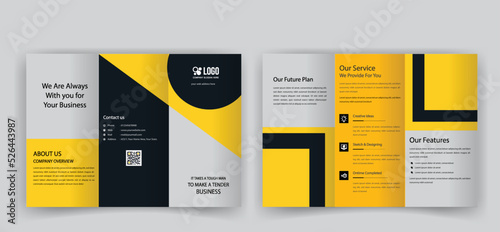 Corporate business trifold brochure template design vector