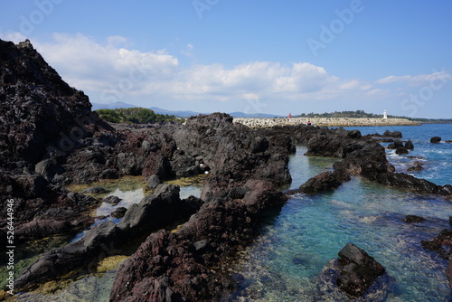 clear rock coast and lighthouse