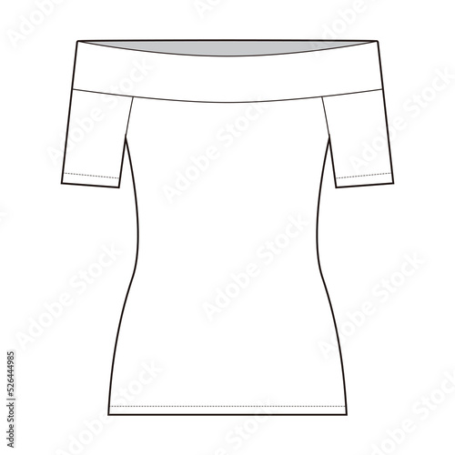 Off the shoulder Top illustration design Flat Drawing Fashion Flat Sketches photo