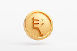 Gold coin India Rupee INR currency money icon sign or symbol business and financial exchange 3D background illustration