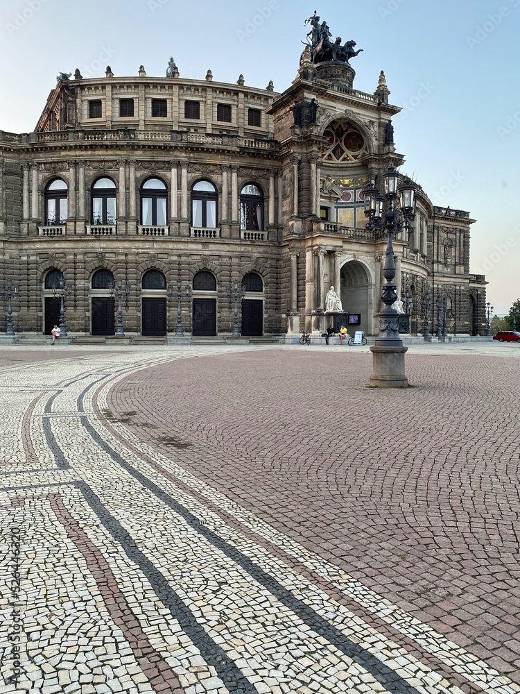 Dresden, Germany: Zwinger is the citadel of the best museums in Dresden. Theatre on the square in Dresden. Monument to King John of Saxony, Germany in a beautiful summer day