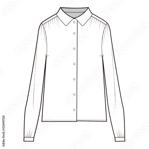 Basic Blouse illustration design Flat Drawing Fashion Flat Sketches