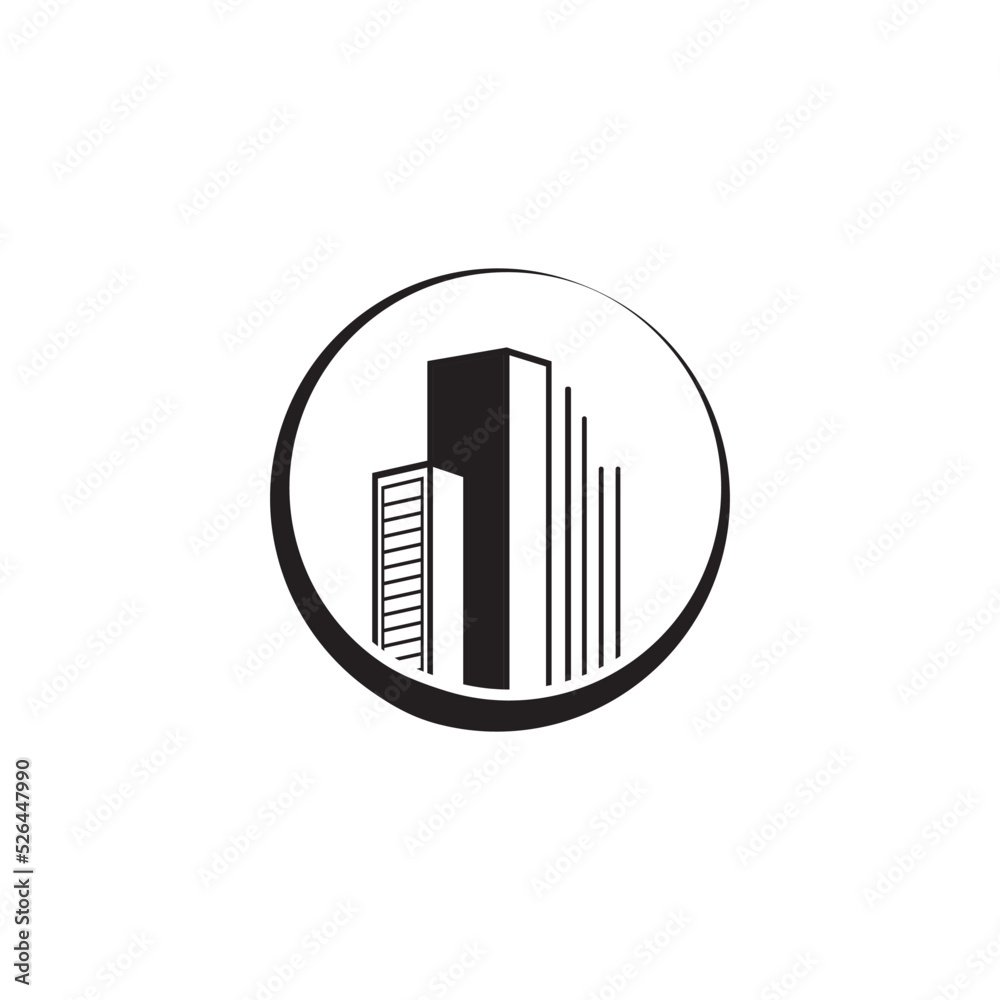 Building line art icon design template vector illustration Building line art icon design template vector illustration