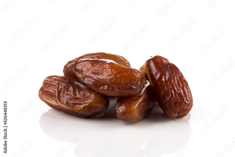 Date fruit close up isolated on white background