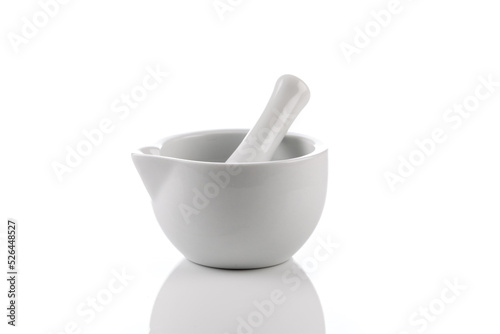 mortar and pestle isolated on white background