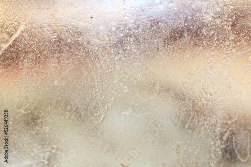 Texture of shabby dirty glass with stains, stains and defects