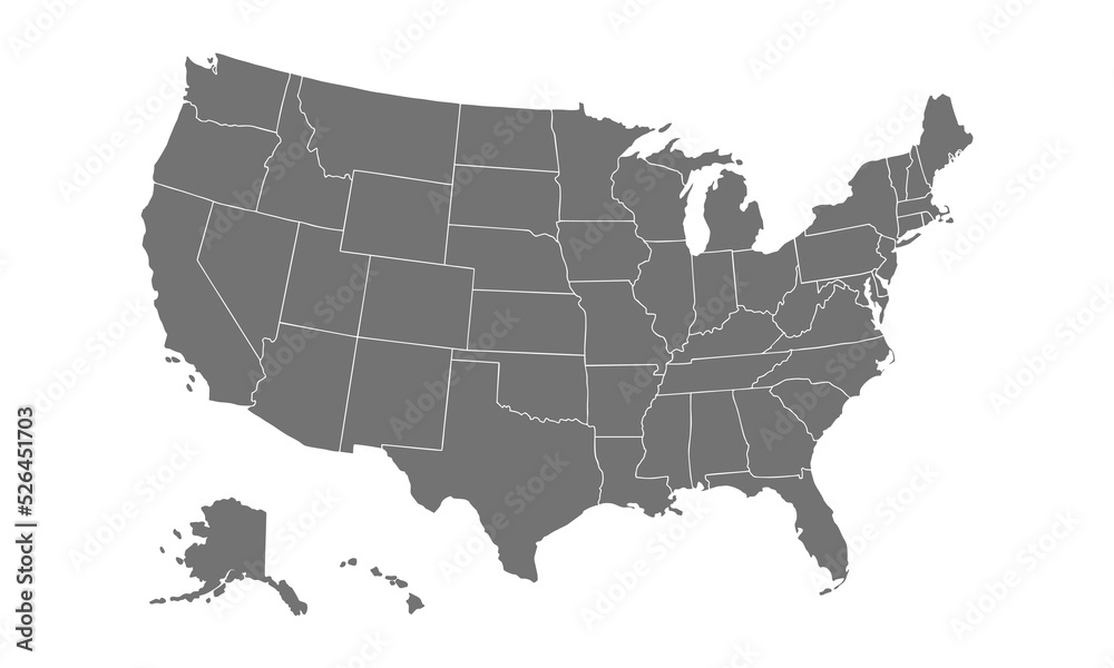 Grey America map