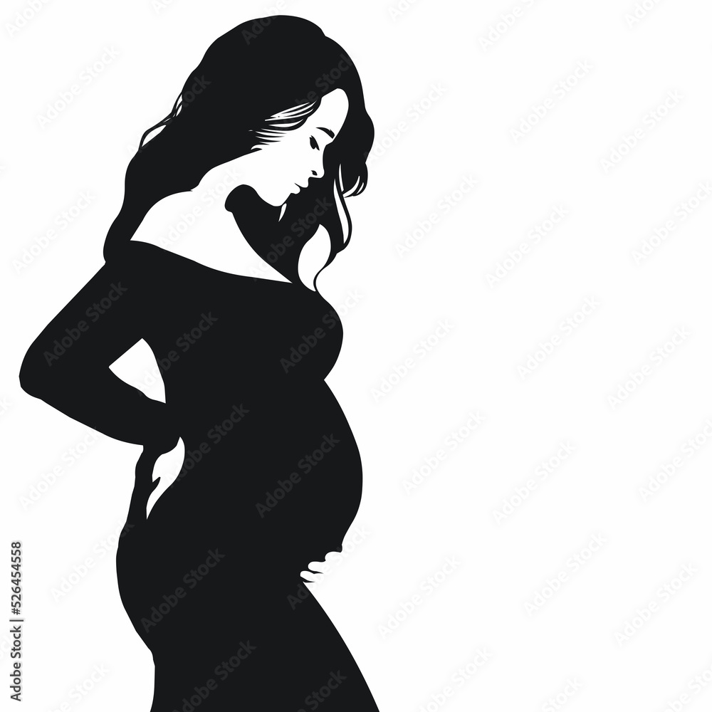 silhouette illustration of a pregnant woman