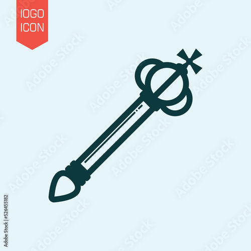 scepter design vector icon flat vector illustration