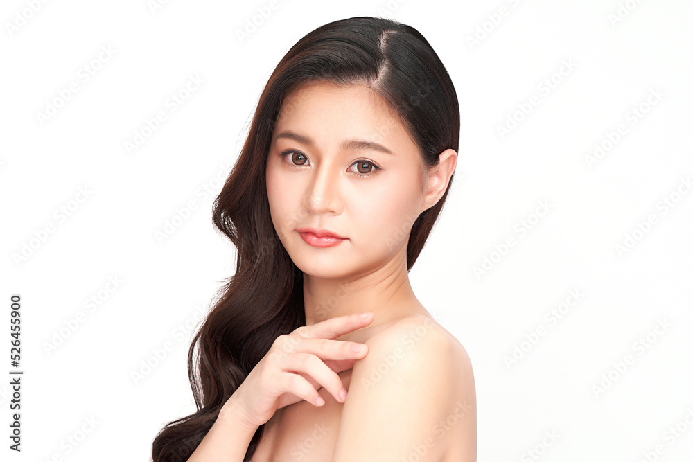 Beautiful young asian woman with clean fresh skin on white background, Face care, Facial treatment, Cosmetology, beauty and spa, Asian women portrait. Beautiful young asian woman with clean fresh skin on white background, Face care, Facial treatment, Cosmetology, beauty and spa, Asian women portrait.