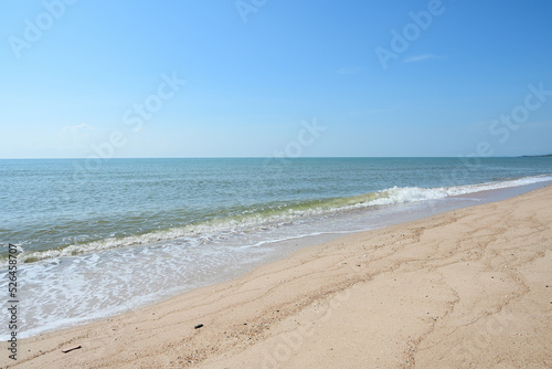 sea and sand with blue sky  natural background