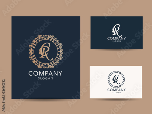 CR letter design for logo and icon.CR typography for technology, business and real estate brand.CRmonogram logo.vector