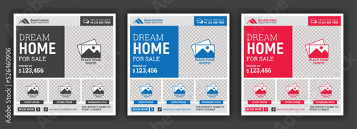 Luxury Home Sale Real Estate Social Media Post or Square Banner Design Template