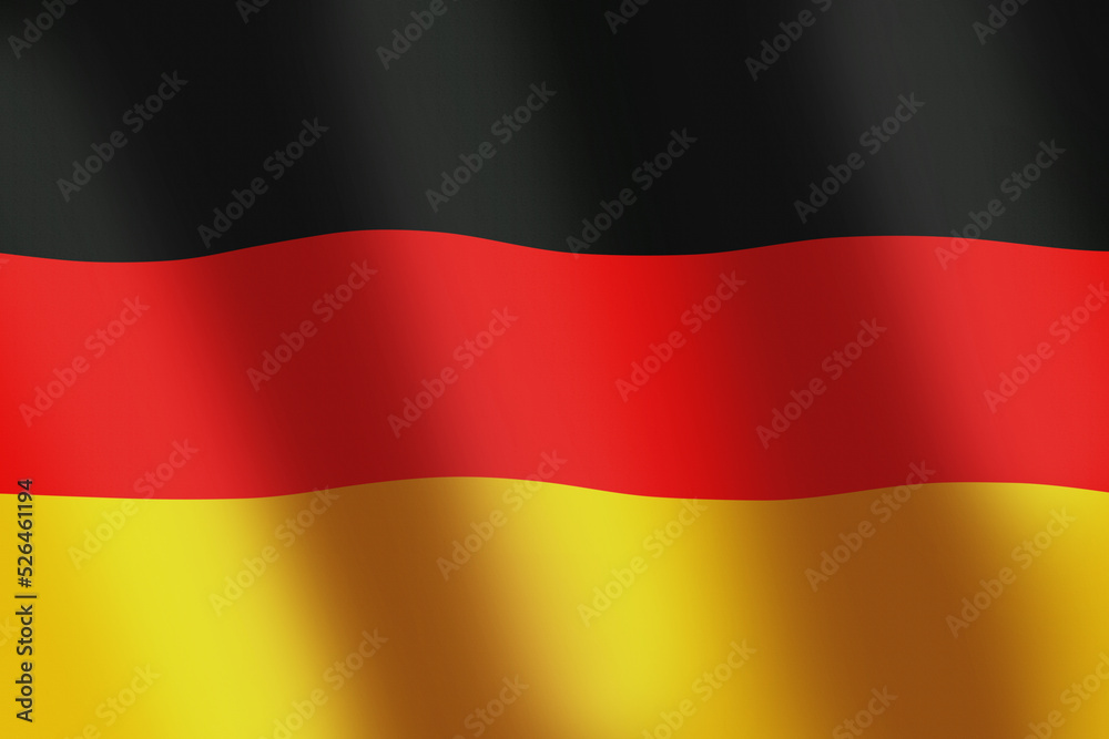Germany national flag. Germany black, red, yellow tricolor flag with smooth wind wave for banner or background. National Symbol. Waves ripples on flag Germany national flag. Germany black, red, yellow tricolor flag with smooth wind wave for banner or background. National Symbol. Waves ripples on flag