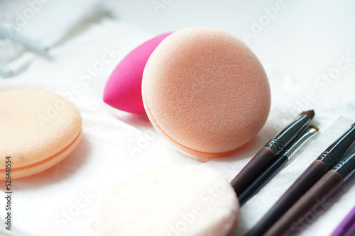 Sponge cubes for makeup and face brushes