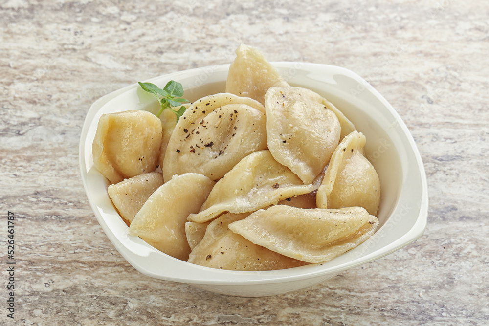 Russian traditional Vareniki - dumplings with potato Russian traditional Vareniki - dumplings with potato