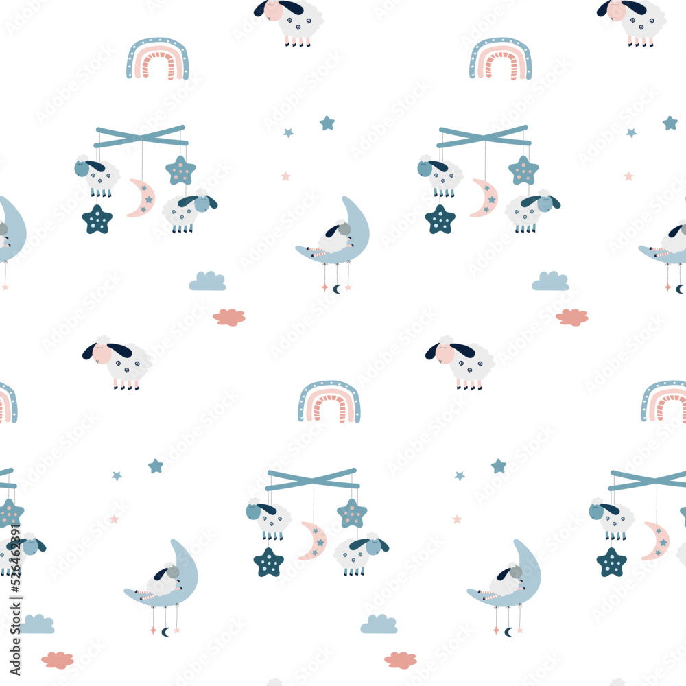 Obraz premium Sheep with moon pattern