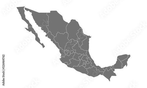 Grey Mexico map