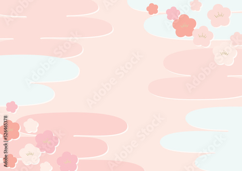 梅 花 イラスト 装飾 背景素材 ガーリー かわいい