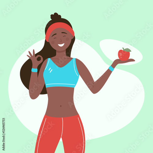 Zero calories food and healthy veggie nutrition. Low carbs products for good fitness shape flat vector illustration