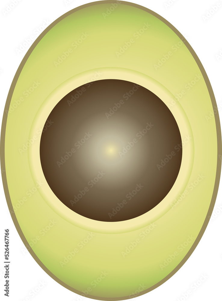 Vegetable,Avocado slice with transparent background Vegetable,Avocado slice with transparent background
