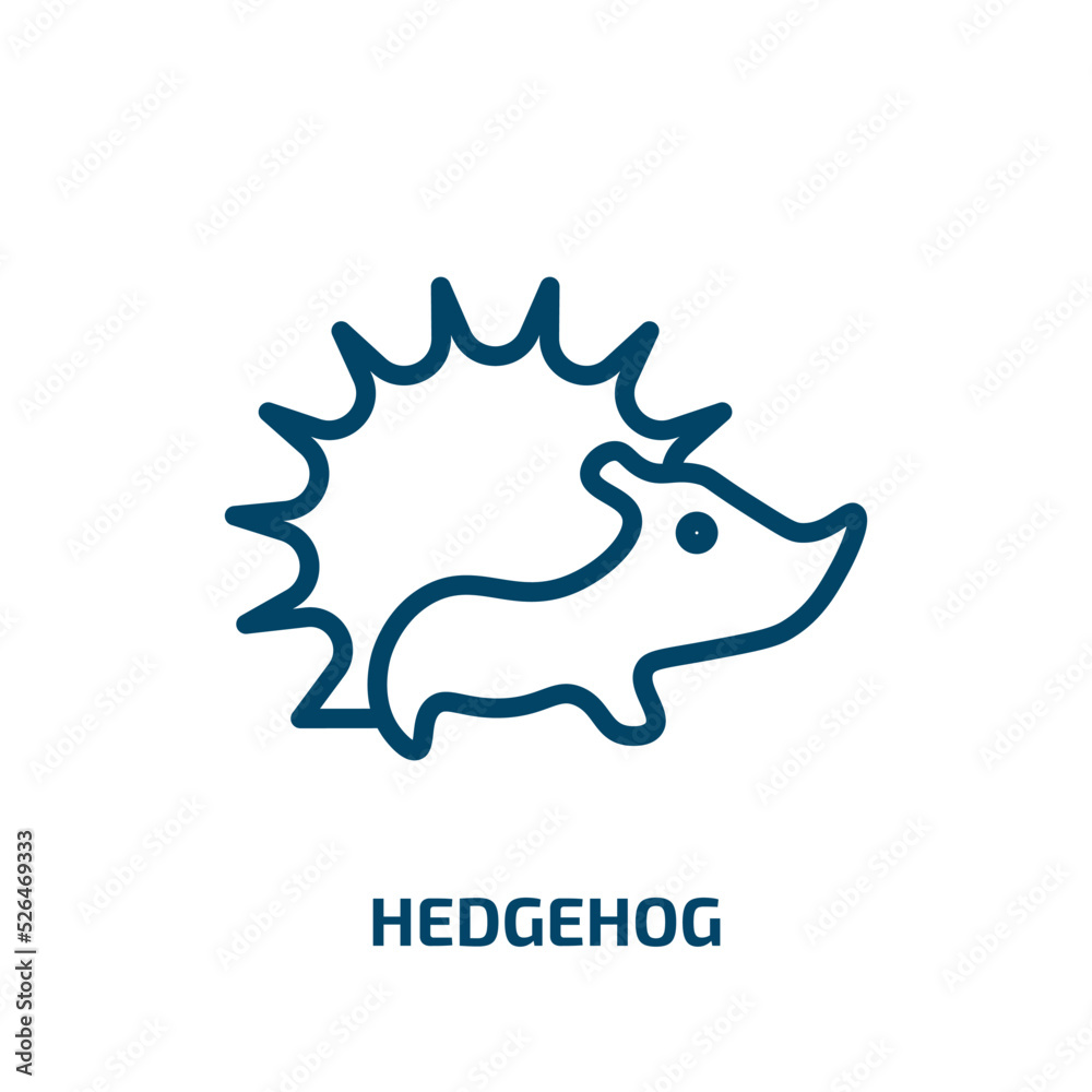hedgehog icon from animals collection. Thin linear hedgehog, animal, rabbit outline icon isolated on white background. Line vector hedgehog sign, symbol for web and mobile