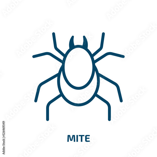 mite icon from animals collection. Thin linear mite, insect, bug outline icon isolated on white background. Line vector mite sign, symbol for web and mobile