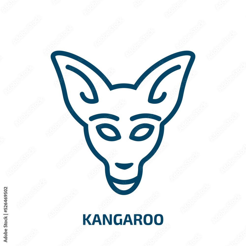 Obraz premium kangaroo icon from animals collection. Thin linear kangaroo, wildlife, nature outline icon isolated on white background. Line vector kangaroo sign, symbol for web and mobile