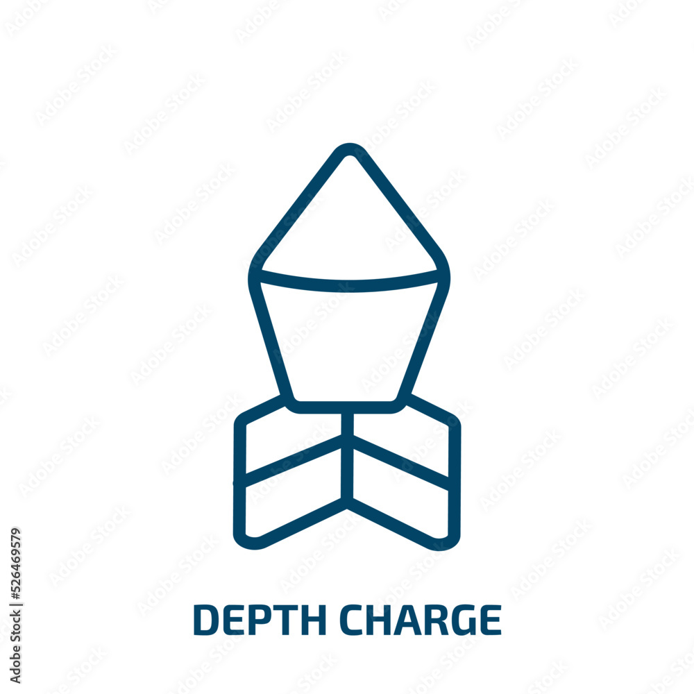 depth charge icon from army and war collection. Thin linear depth