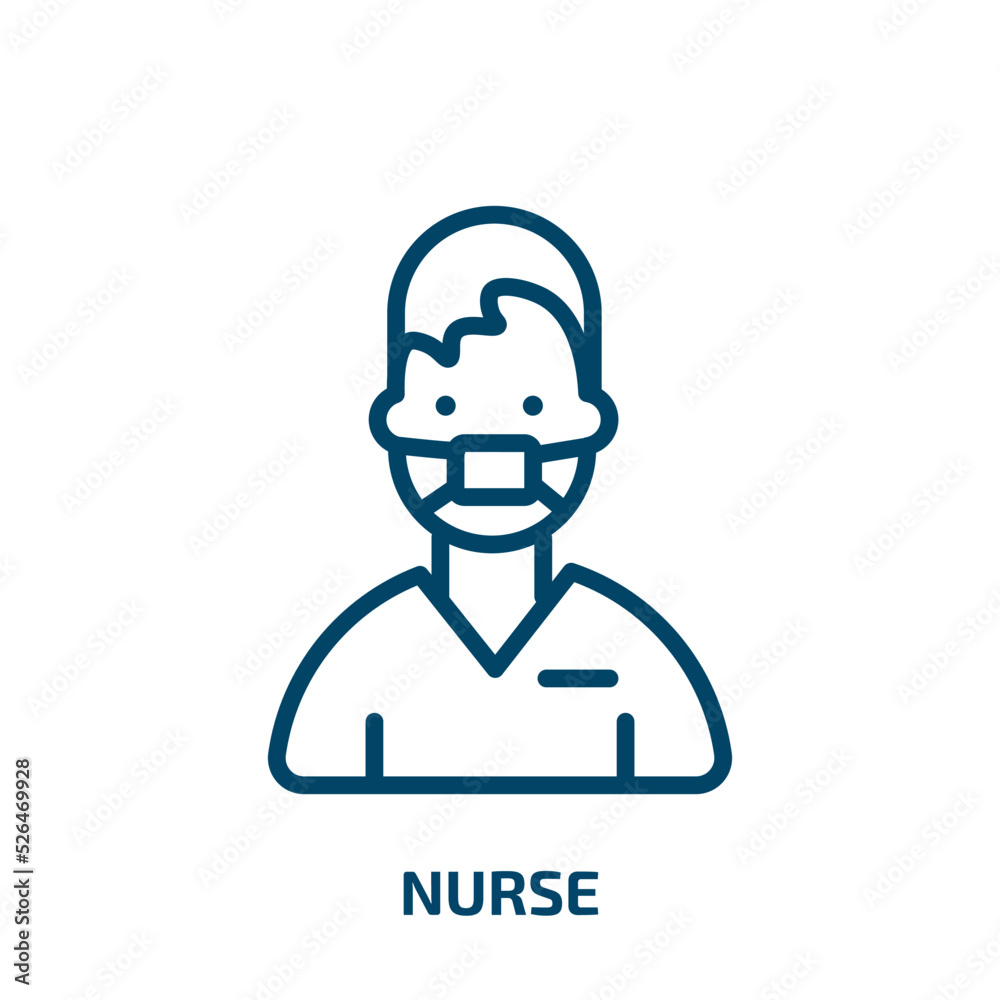 nurse icon from artificial intellegence and future technology collection. Thin linear nurse, medical, hospital outline icon isolated on white background. Line vector nurse sign, symbol for web and