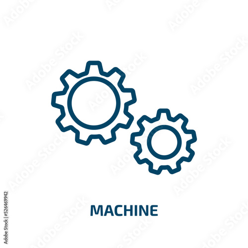 machine icon from artificial intellegence and future technology collection. Thin linear machine, industry, equipment outline icon isolated on white background. Line vector machine sign, symbol for web