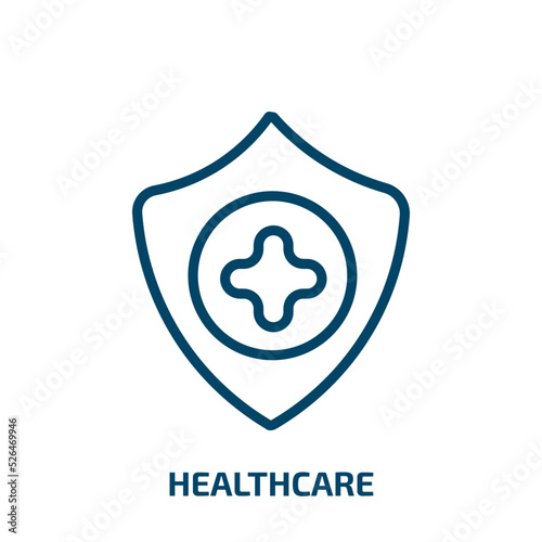 healthcare icon from artificial intellegence and future technology collection. Thin linear healthcare, medical, care outline icon isolated on white background. Line vector healthcare sign, symbol for