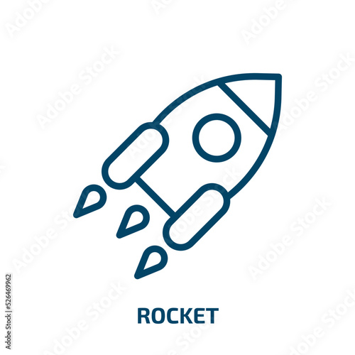 rocket icon from artificial intellegence and future technology collection. Thin linear rocket, idea, business outline icon isolated on white background. Line vector rocket sign, symbol for web and