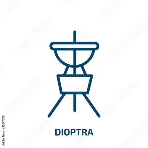 dioptra icon from astronomy collection. Thin linear dioptra, astronomy, space outline icon isolated on white background. Line vector dioptra sign, symbol for web and mobile