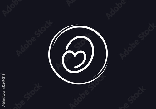 Love font logo design vector sign. Love and heart icon and symbol design vector with O