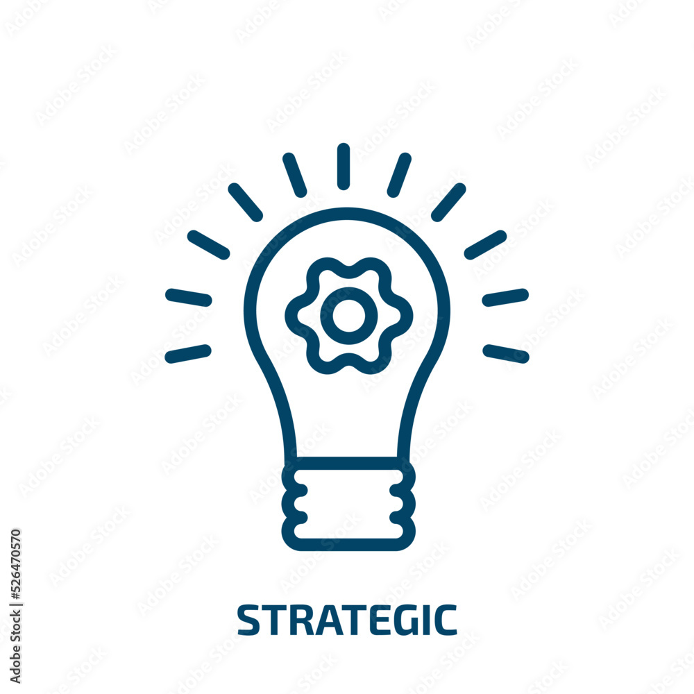strategic icon from business collection. Thin linear strategic, business, strategy outline icon isolated on white background. Line vector strategic sign, symbol for web and mobile strategic icon from business collection. Thin linear strategic, business, strategy outline icon isolated on white background. Line vector strategic sign, symbol for web and mobile
