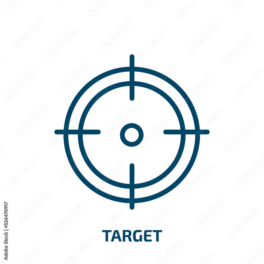 target symbol icon from business collection. Thin linear target symbol, target, internet outline icon isolated on white background. Line vector target symbol sign, symbol for web and mobile target symbol icon from business collection. Thin linear target symbol, target, internet outline icon isolated on white background. Line vector target symbol sign, symbol for web and mobile
