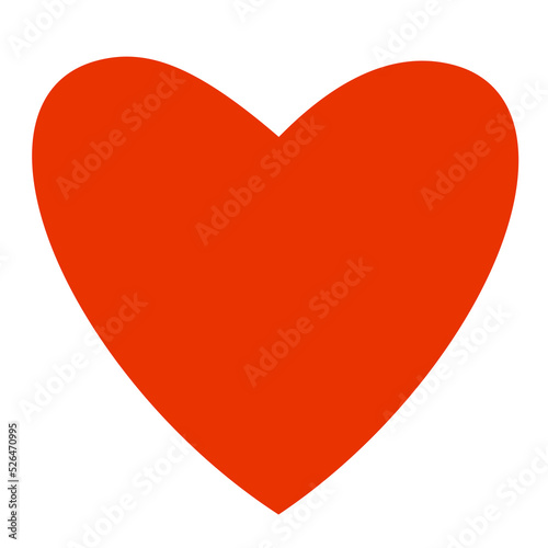 Heart, Symbol of Love and Valentine s Day. Flat Red Icon Isolated on White Background. Vector illustration.