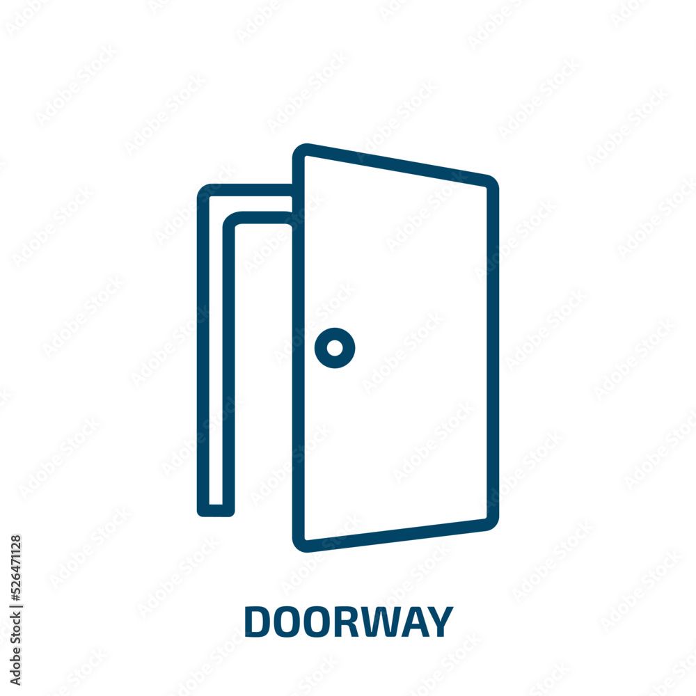 doorway icon from cinema collection. Thin linear doorway, door, entrance outline icon isolated on white background. Line vector doorway sign, symbol for web and mobile doorway icon from cinema collection. Thin linear doorway, door, entrance outline icon isolated on white background. Line vector doorway sign, symbol for web and mobile