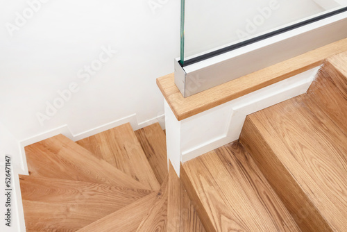 Modern residential wooden stairs