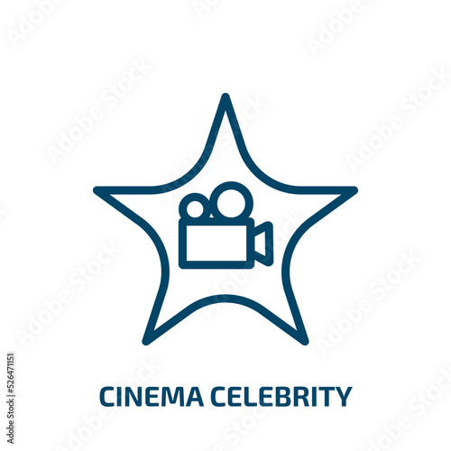 cinema celebrity icon from cinema collection. Thin linear cinema celebrity, celebrity, film outline icon isolated on white background. Line vector cinema celebrity sign, symbol for web and mobile