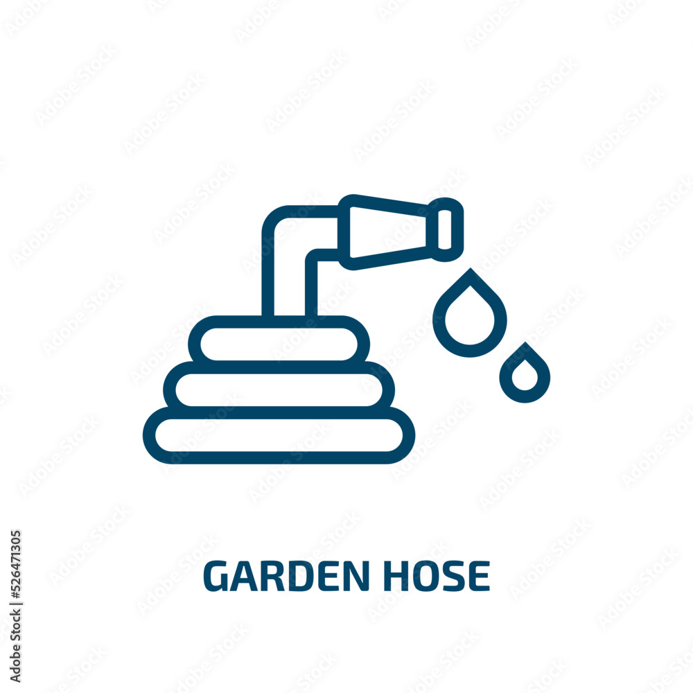 garden hose icon from cleaning collection. Thin linear garden hose, hose, water outline icon isolated on white background. Line vector garden hose sign, symbol for web and mobile garden hose icon from cleaning collection. Thin linear garden hose, hose, water outline icon isolated on white background. Line vector garden hose sign, symbol for web and mobile