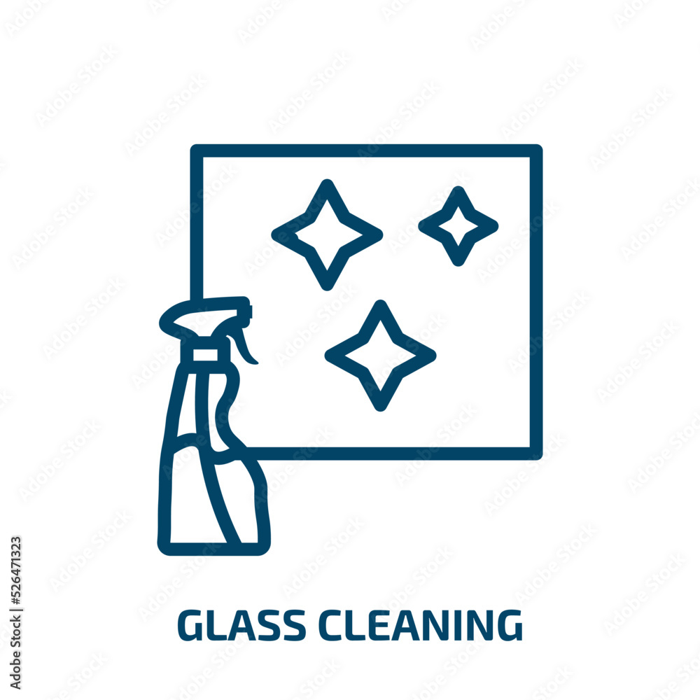 glass cleaning icon from cleaning collection. Thin linear glass cleaning, glass, collection outline icon isolated on white background. Line vector glass cleaning sign, symbol for web and mobile glass cleaning icon from cleaning collection. Thin linear glass cleaning, glass, collection outline icon isolated on white background. Line vector glass cleaning sign, symbol for web and mobile