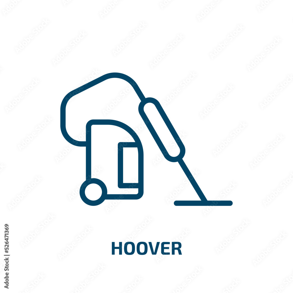 hoover icon from cleaning collection. Thin linear hoover, cleaner, vacuum outline icon isolated on white background. Line vector hoover sign, symbol for web and mobile hoover icon from cleaning collection. Thin linear hoover, cleaner, vacuum outline icon isolated on white background. Line vector hoover sign, symbol for web and mobile