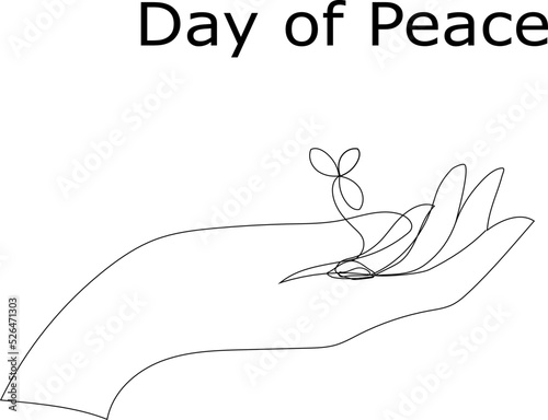 International Day of Peace. Vector web banner, illustration, poster, postcard for social networks, networks. Text International Day of Peace, 21 September. Peace symbol.Vector illustration.