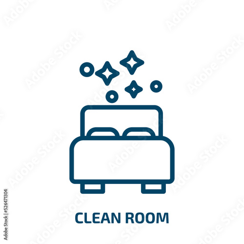 clean room icon from cleaning collection. Thin linear clean room, room, business outline icon isolated on white background. Line vector clean room sign, symbol for web and mobile