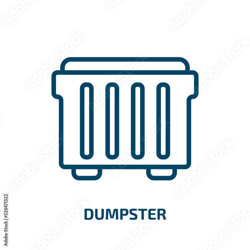 dumpster icon from cleaning collection. Thin linear dumpster, rubbish, waste outline icon isolated on white background. Line vector dumpster sign, symbol for web and mobile